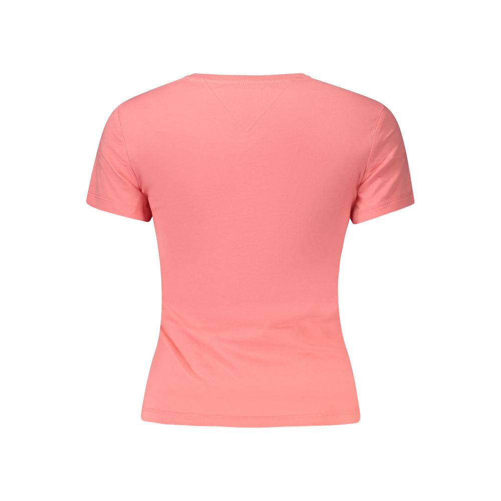 Tommy Hilfiger Damen-T-Shirt aus rosa Baumwolle