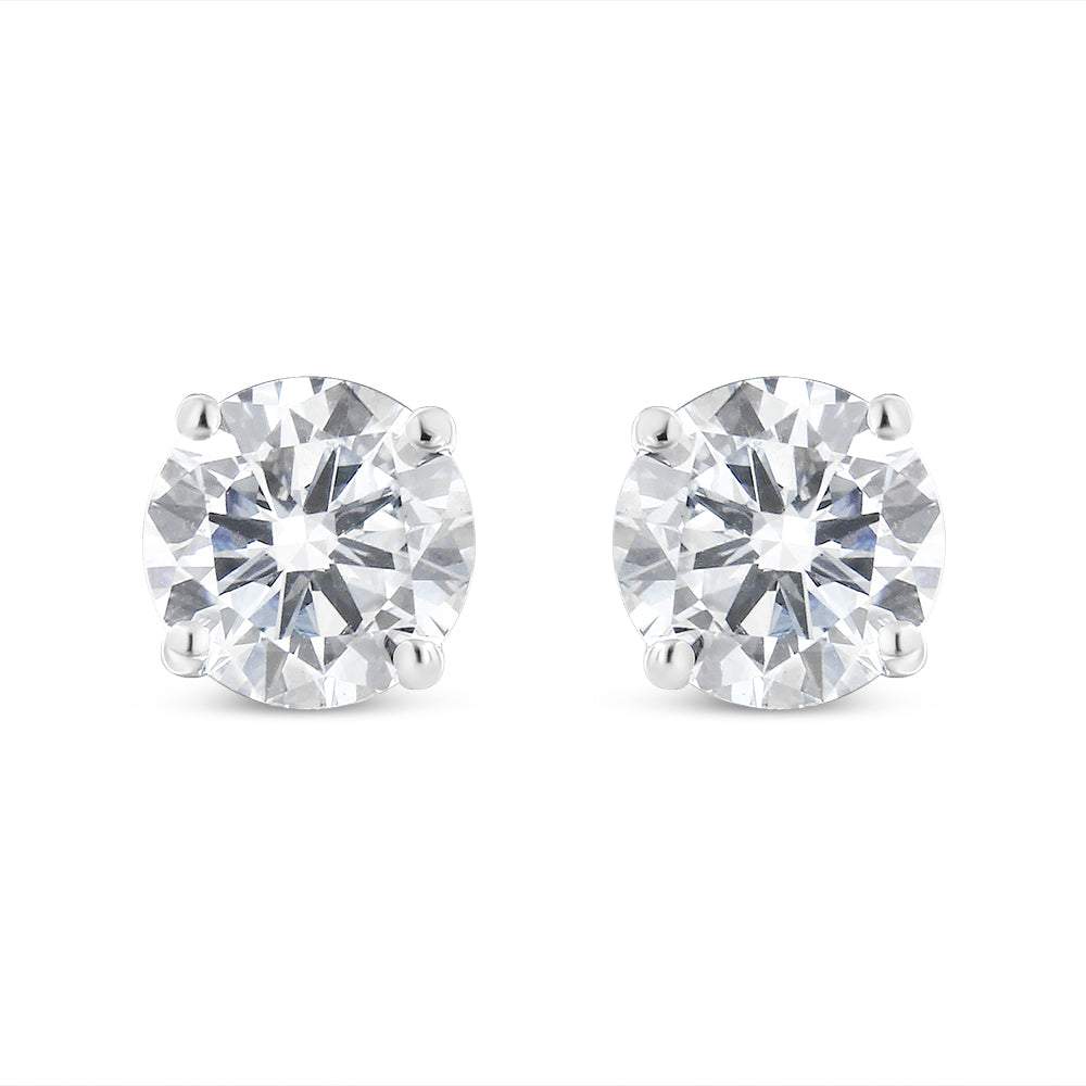 14K White Gold 1 1/2 Cttw Lab Grown Diamond Solitaire Stud Earrings