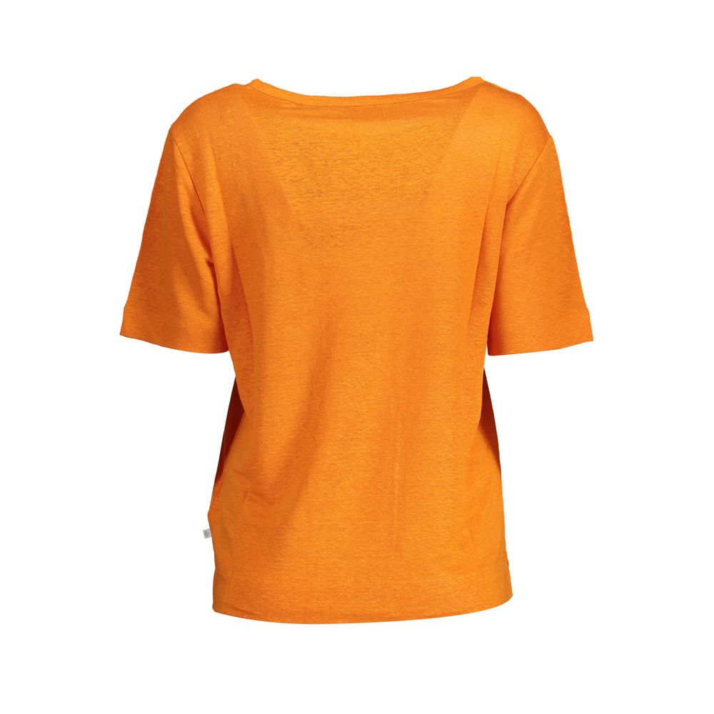 Gant Arancione Leinen Damen T-Shirt Koralle