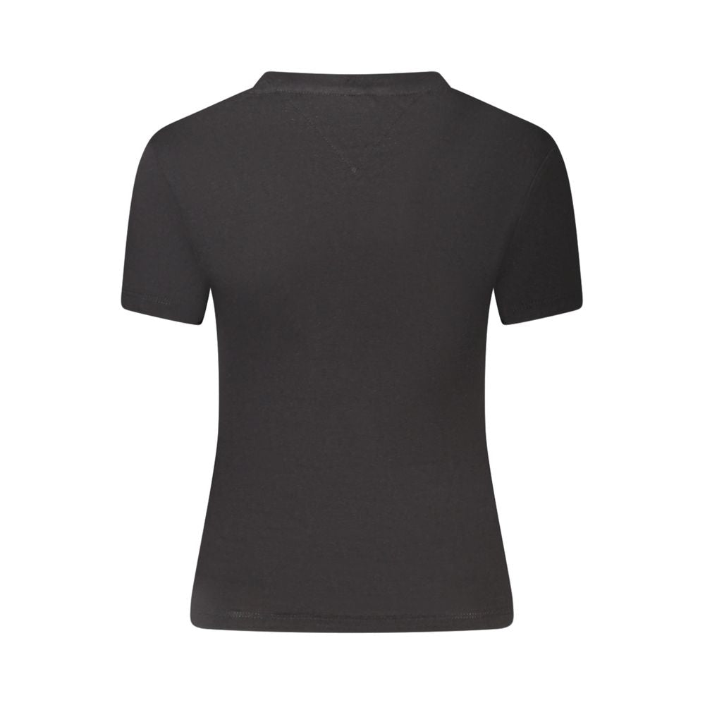 Tommy Hilfiger Schwarzes Baumwoll-T-Shirt für Damen