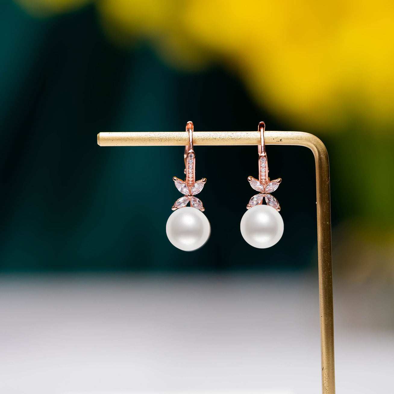 White Pearl Earrings