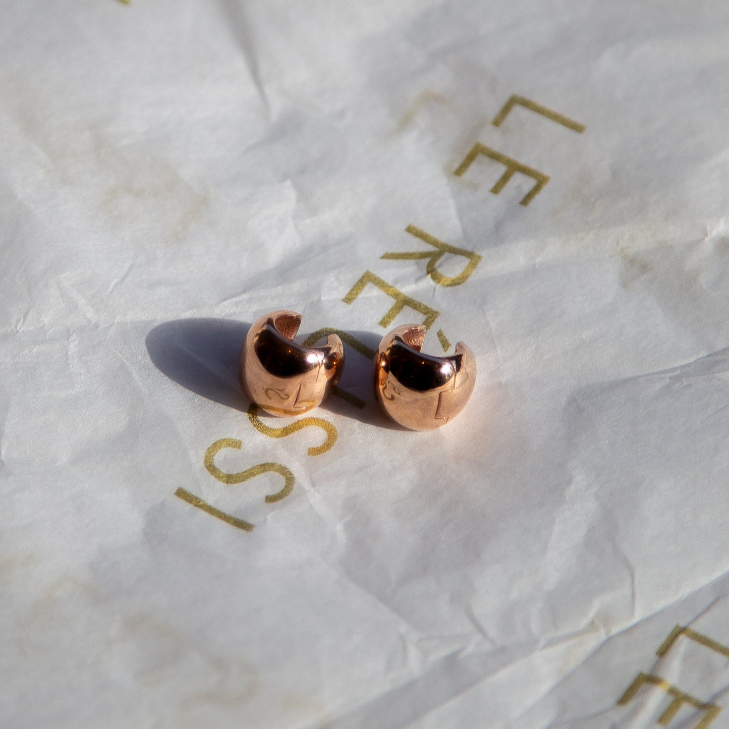 Italian Rose Gold Peanut-Shaped Earrings
