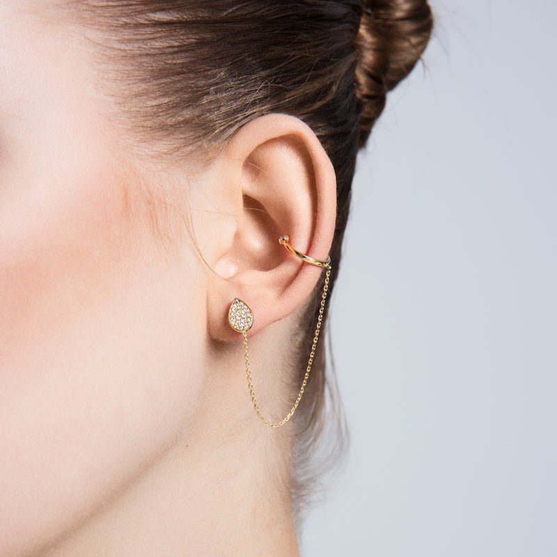 Mia Threader Ear Cuff Earring with Chain