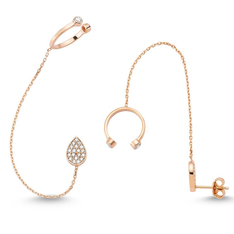 Mia Threader Ear Cuff Earring with Chain