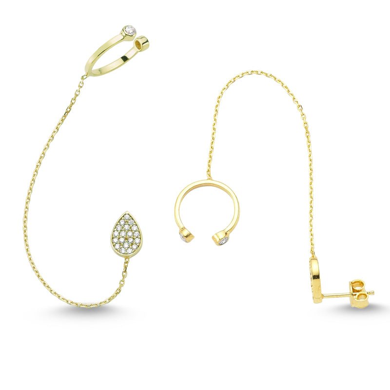 Mia Threader Ear Cuff Earring with Chain