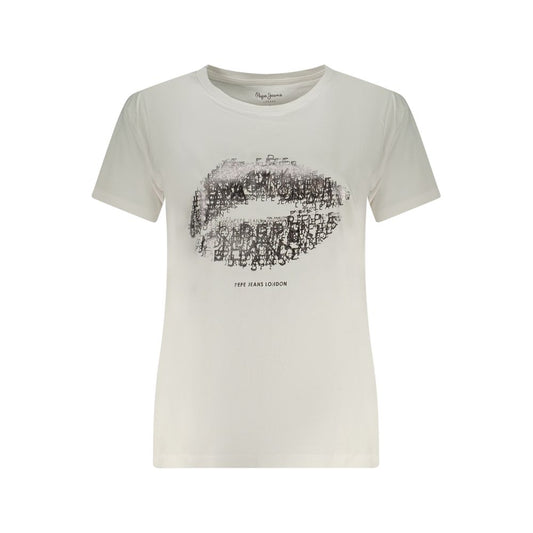 Pepe Jeans Bianco Baumwoll-T-Shirt für Damen