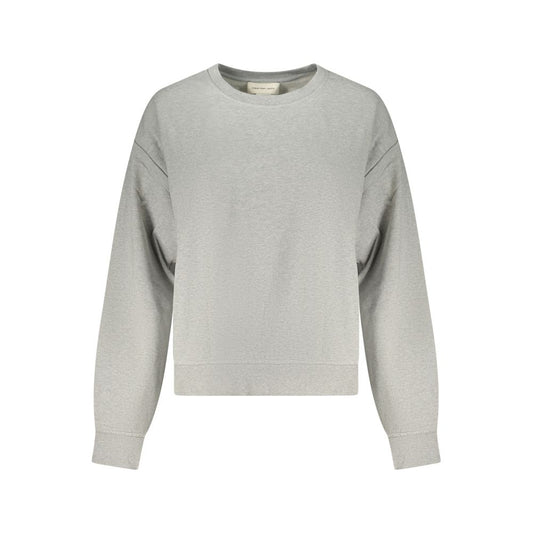Calvin Klein Harbour Gray Cotton Women's Sweatshirt with Embroidered Logo
