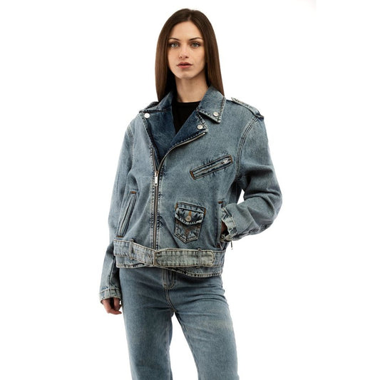 Moschino Mehrfarbige Baumwoll-Denim-Jacke