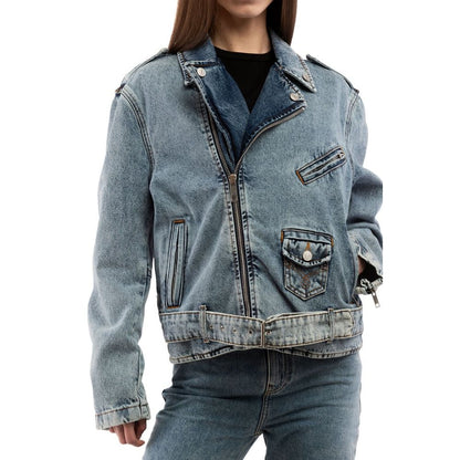 Moschino Mehrfarbige Baumwoll-Denim-Jacke