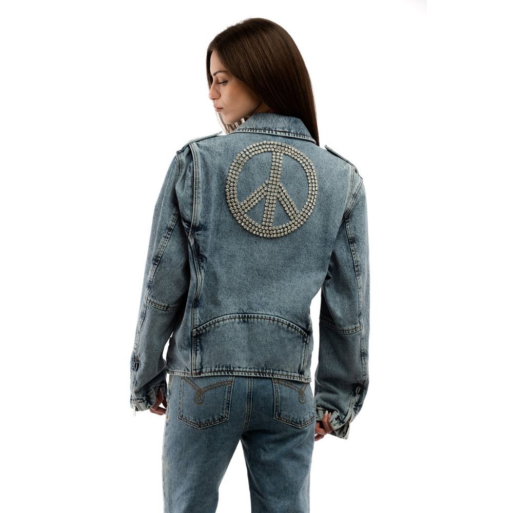 Moschino Mehrfarbige Baumwoll-Denim-Jacke