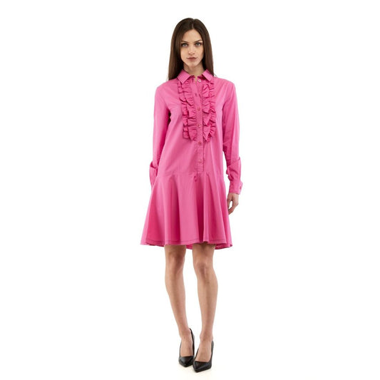 Moschino Casual Dress Fuchsia Marbella Chic 100% Cotton