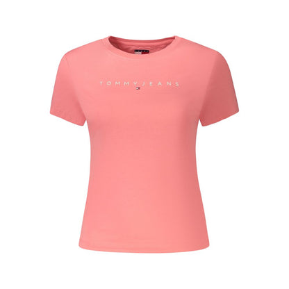 Tommy Hilfiger Damen-T-Shirt aus rosa Baumwolle