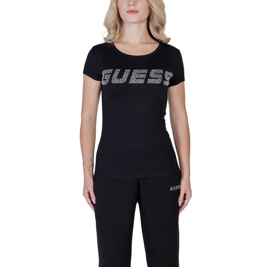 Guess Active Schwarzes Baumwoll-T-Shirt