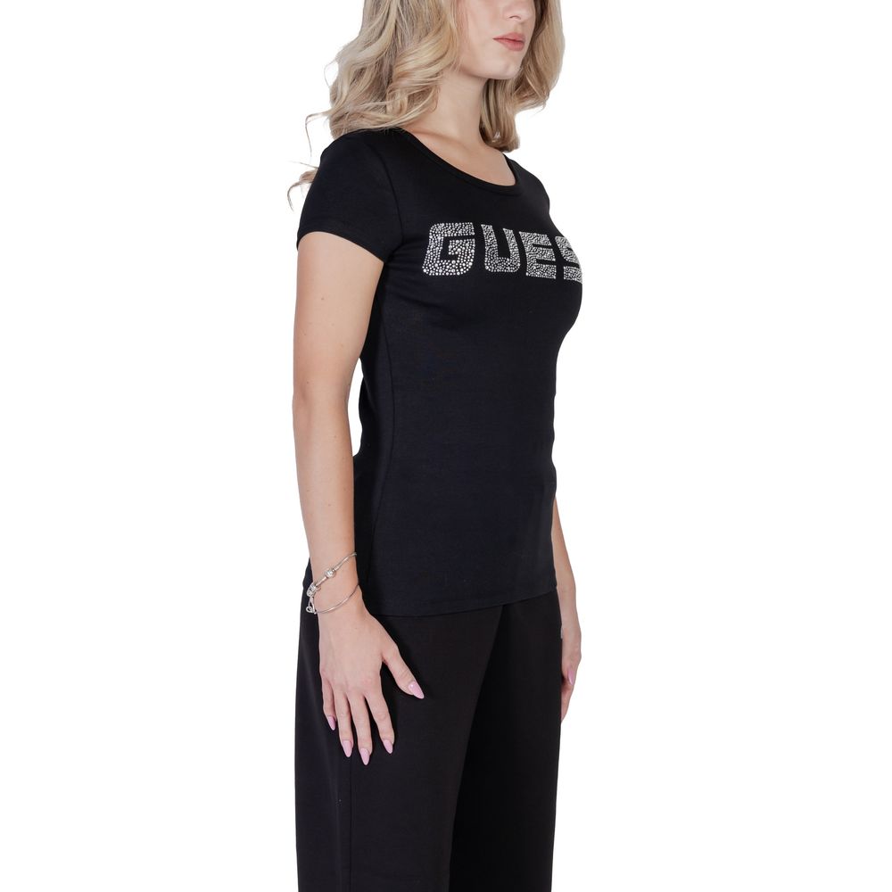 Guess Active Schwarzes Baumwoll-T-Shirt
