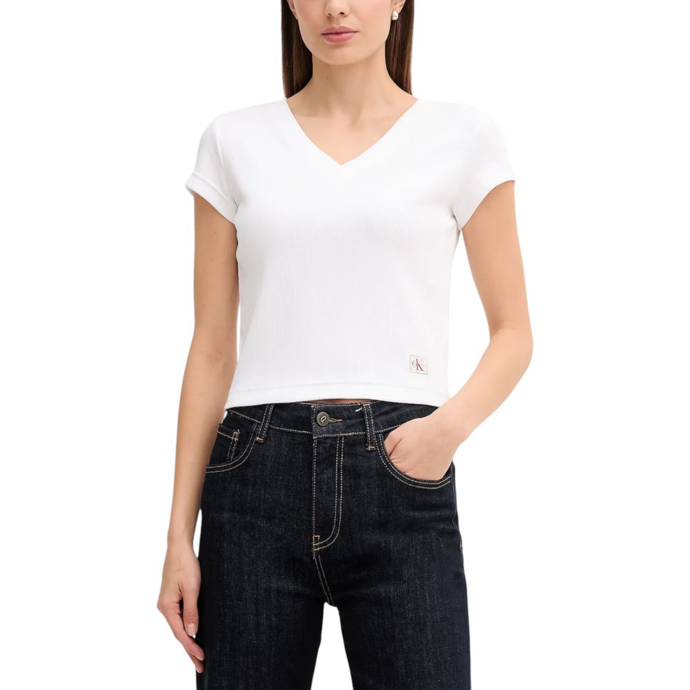 Weißes Baumwoll-T-Shirt von Calvin Klein Jeans