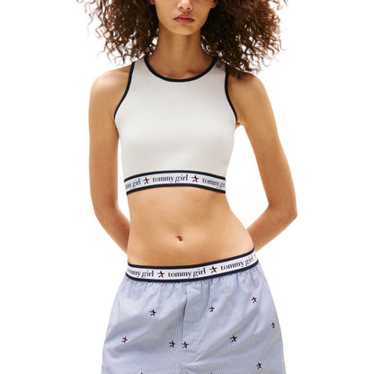 Tommy Hilfiger Cropped Top aus Bio-Baumwolle, Creme