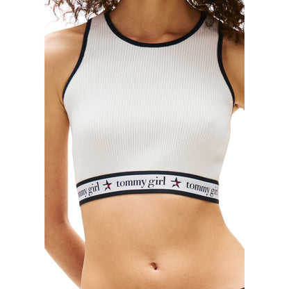 Tommy Hilfiger Cropped Top aus Bio-Baumwolle, Creme