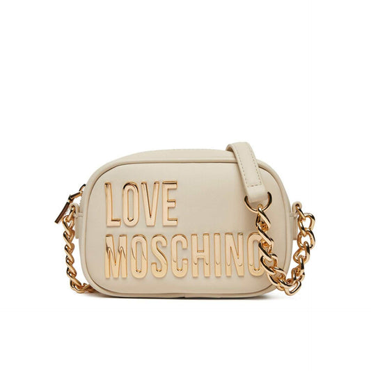Love Moschino Nude women's crossbody bag in synthetic leather with zipper and visible logo