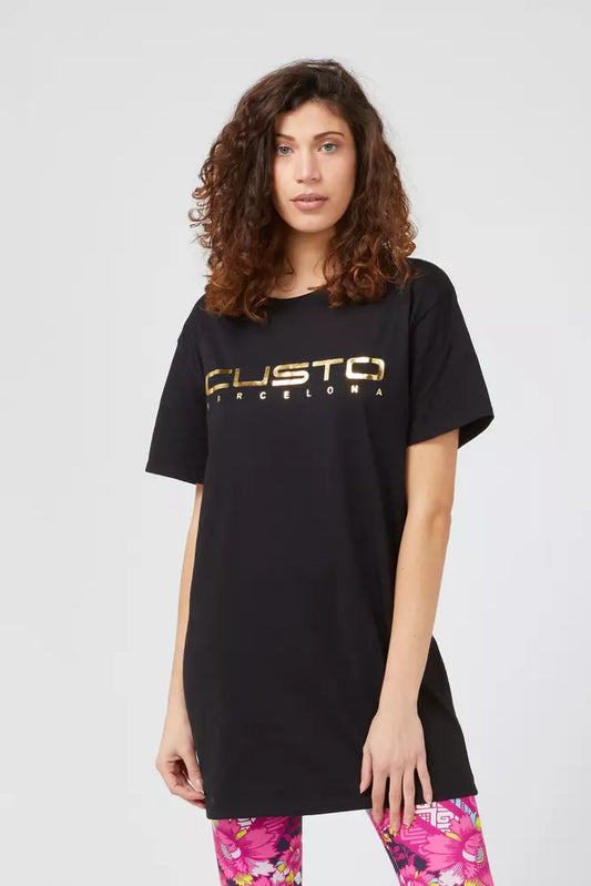 Custo Barcelona Oversized Baumwoll-T-Shirt Sleepless Night Schwarz