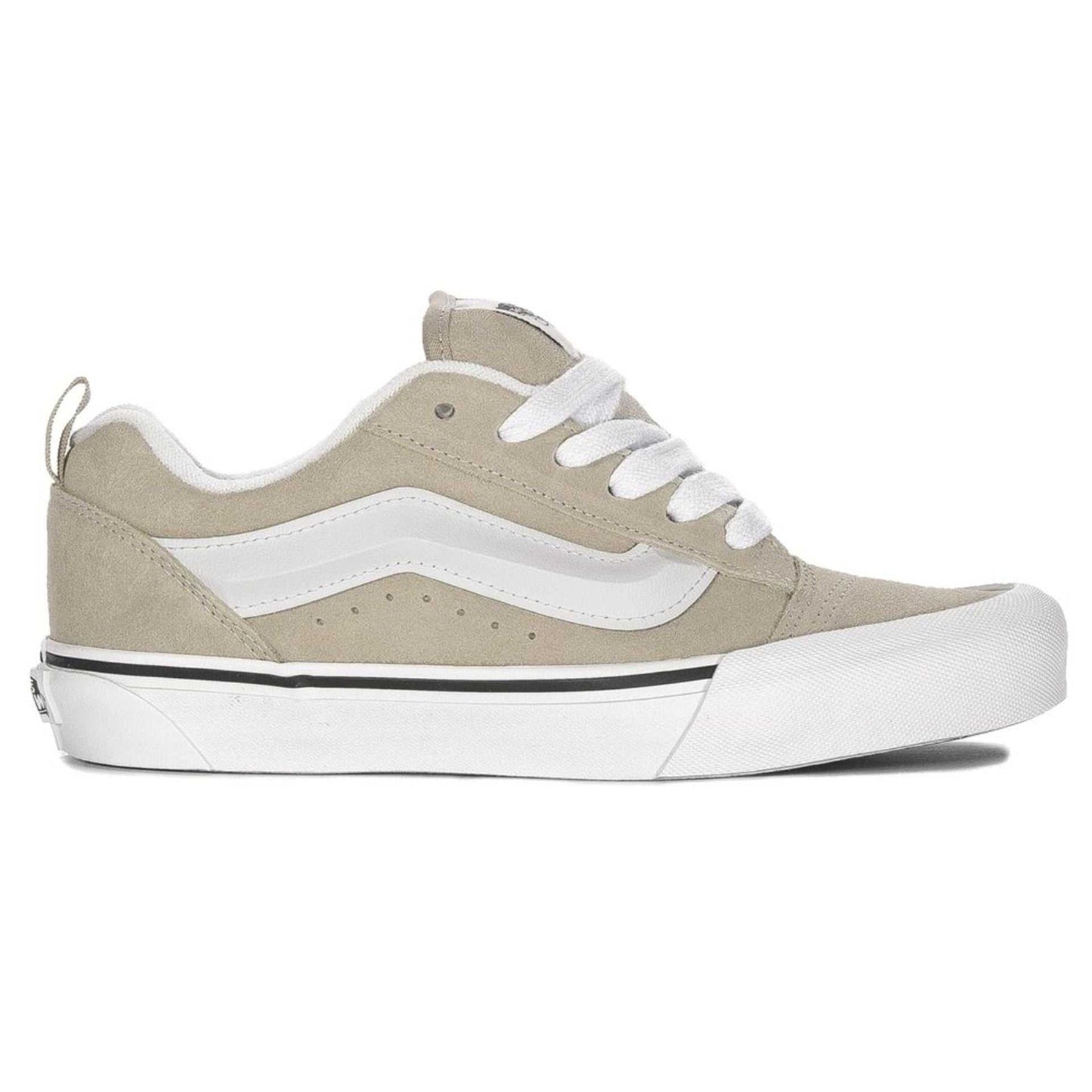 Vans grey unisex sneakers with suede and fabric upper, round toe, and rubber sole