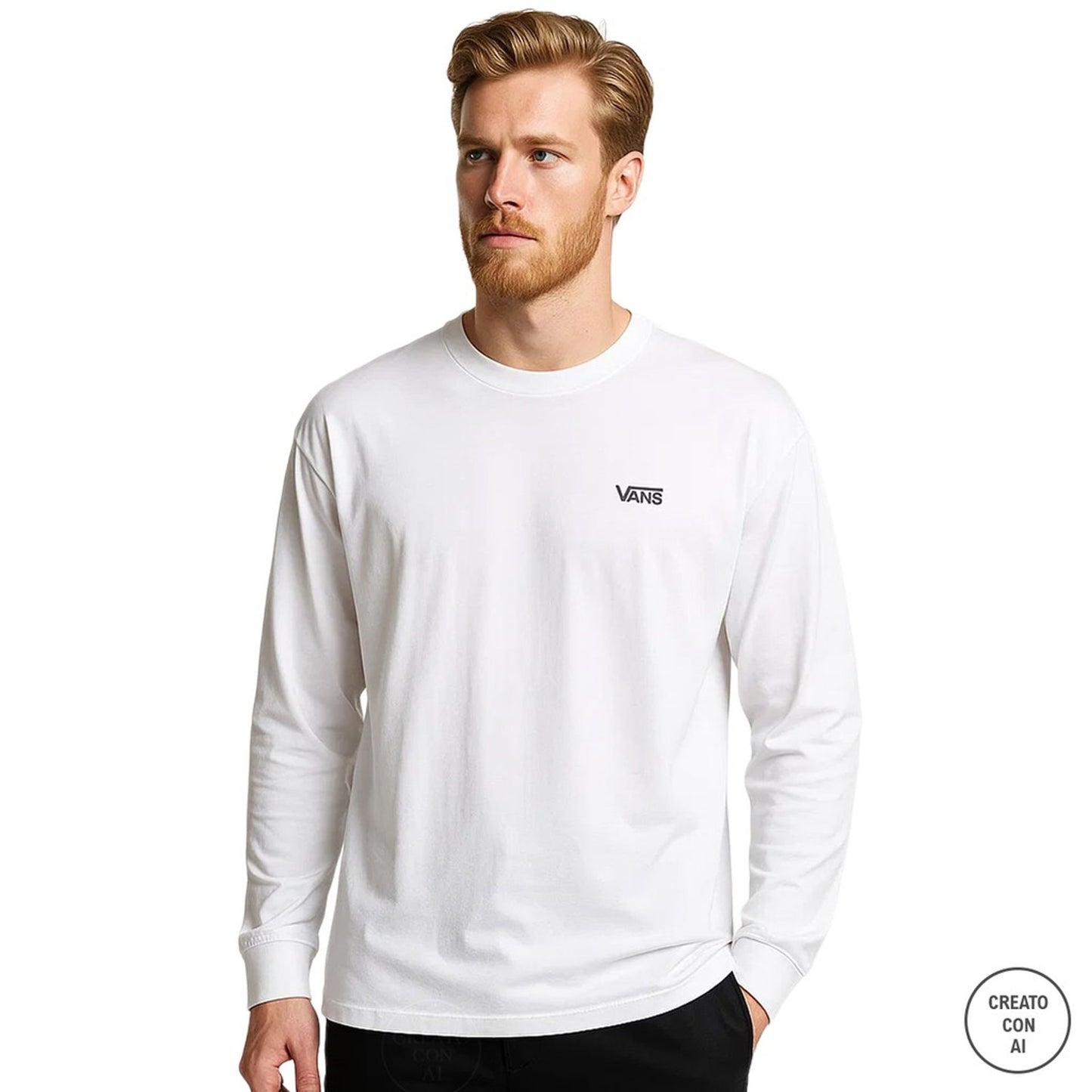 Vans Long-Sleeve Male White T-Shirt