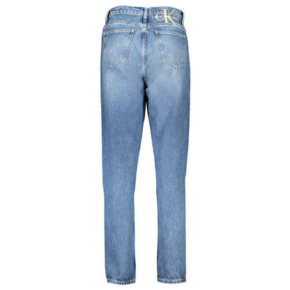 Calvin Klein Sea Wave Washed Blue Mom Jeans Urban Style