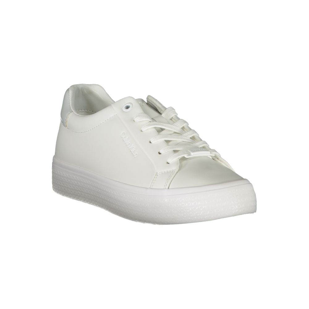 Calvin Klein Leather-Blend Sneakers Marbella Town White Bianco