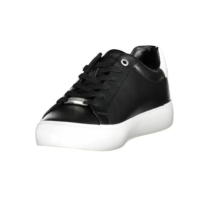 Calvin Klein Damen-Sneaker aus schwarzem Leder
