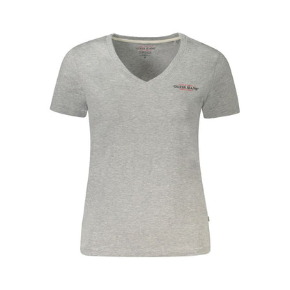 Camiseta gris con cuello en V Guess Harbour