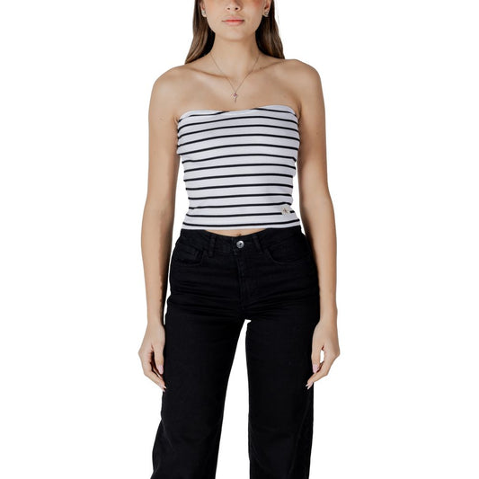 Calvin Klein Jeans white ribbed recycled cotton women's top SS25 collection