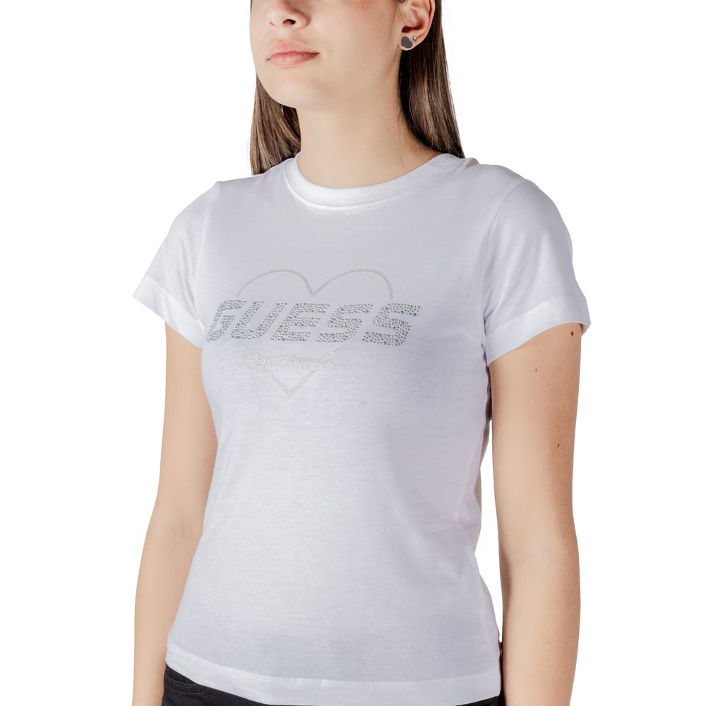 Guess Marbella Town Weißes Marbella Town Baumwoll-T-Shirt