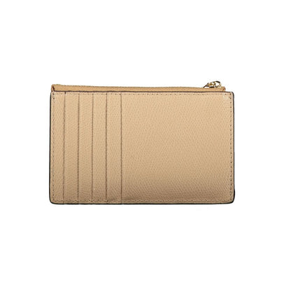 Furla Leather Zipped Card Wallet Sandy Brown Beige