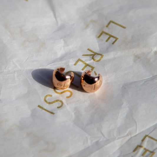Italian Rose Gold Peanut-Shaped Earrings