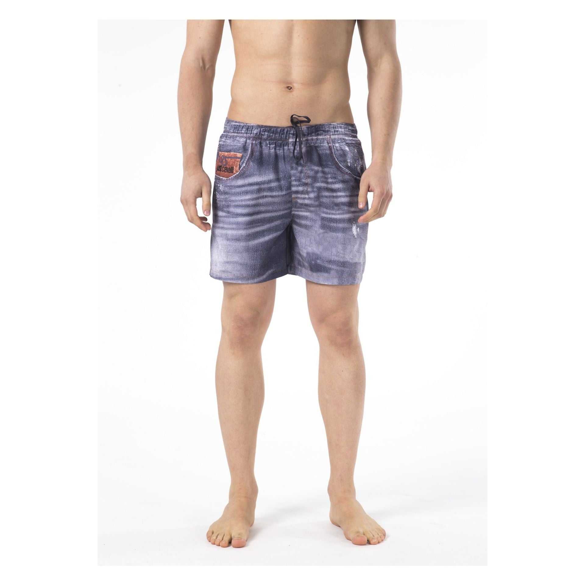 Men's Just Cavalli Beachwear swim trunks with elastic waistband and logo detail, spring-summer collection