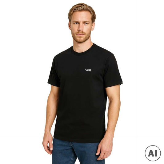Vans black male t-shirt with visible logo and short sleeves made of 100% cotton